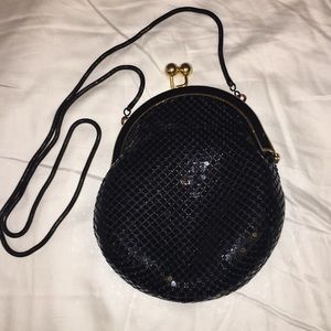 VINTAGE BLACK METAL & GOLD SEQUIN EVENING BAG!!!